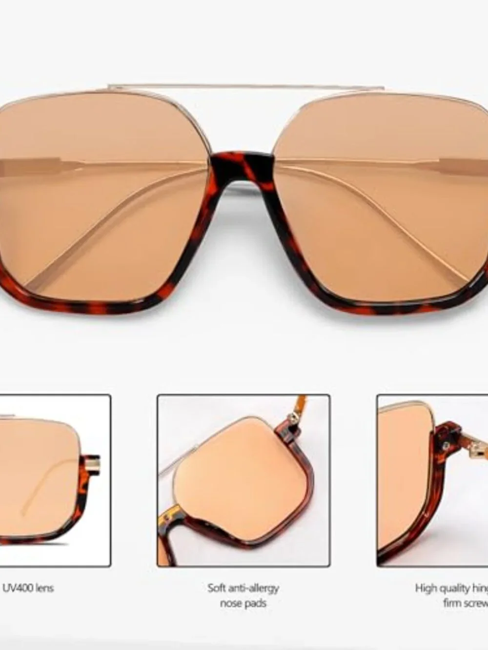 BRAND NEW Retro Oversized Aviator Sunglasses for Women Men